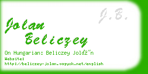 jolan beliczey business card